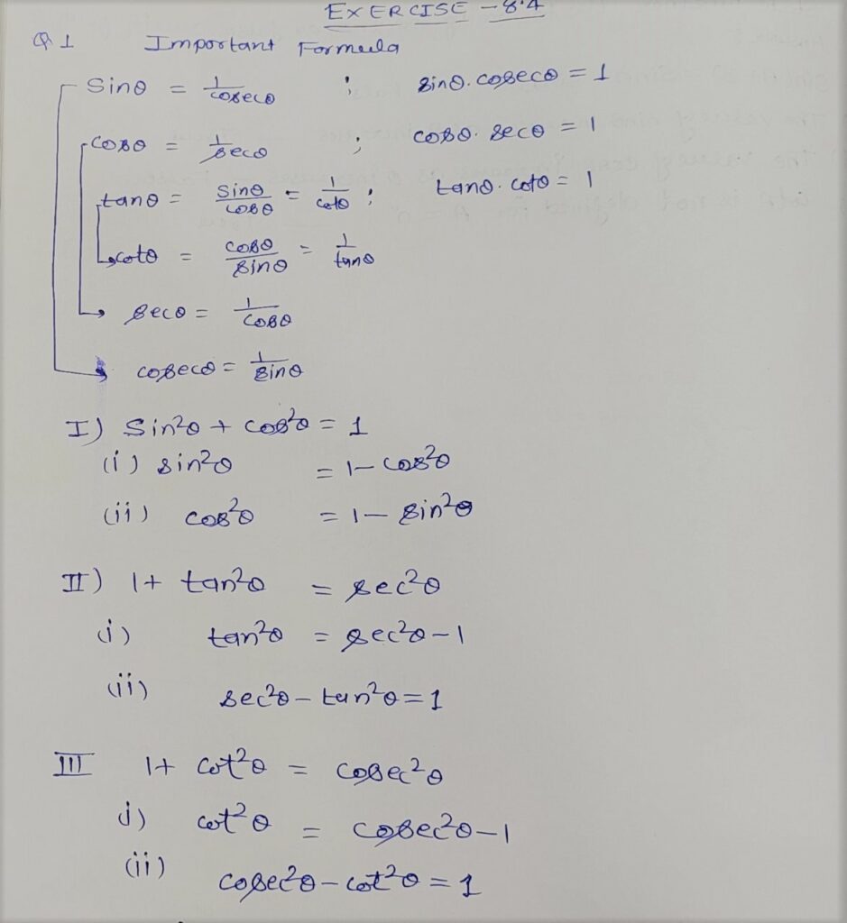 NCERT Trigonometry Class 10 Exercise 8 4 Solutions D P CLASSES